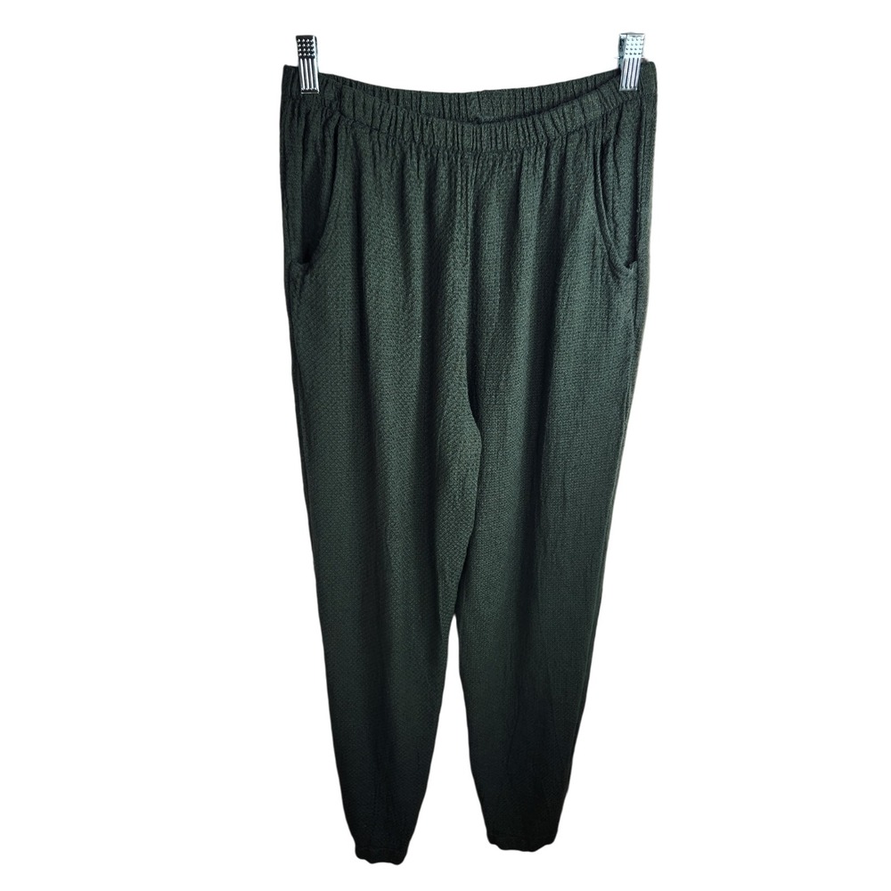 CP Shades VTG Womens Green Rayon Linen Blend Pants Size‎ M Pull On Casual